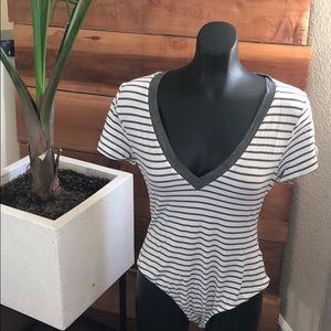 Free People Striped Bodysuit
